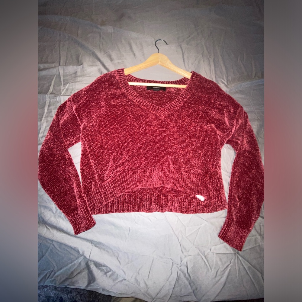 forever 21 “sequin” cropped long sleeve